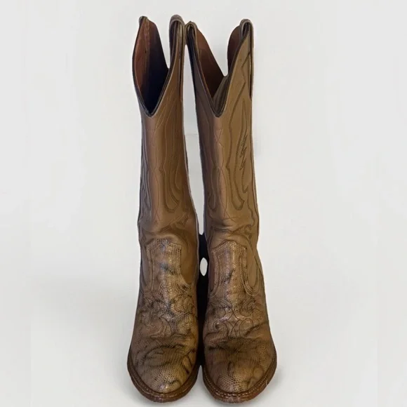 Vintage Miss Capezio Tall Western Cowboy Boots 5.5M Brown Leather - Picture 3 of 10